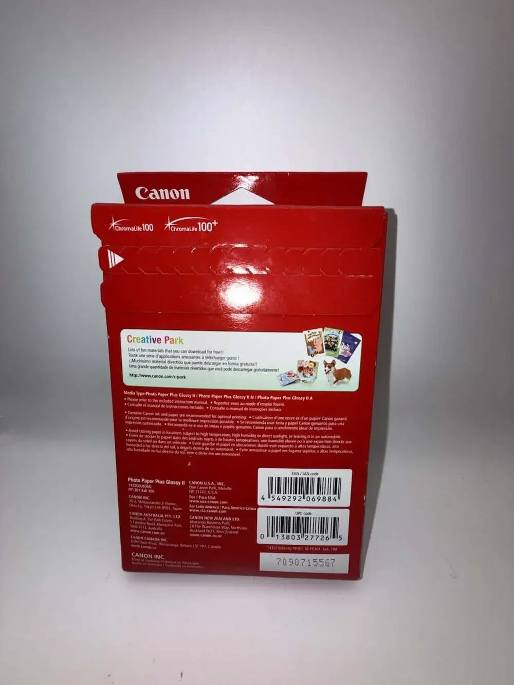 Canon Photo Paper Plus Glossy II PP-301 4x6 Inches 100 Sheets